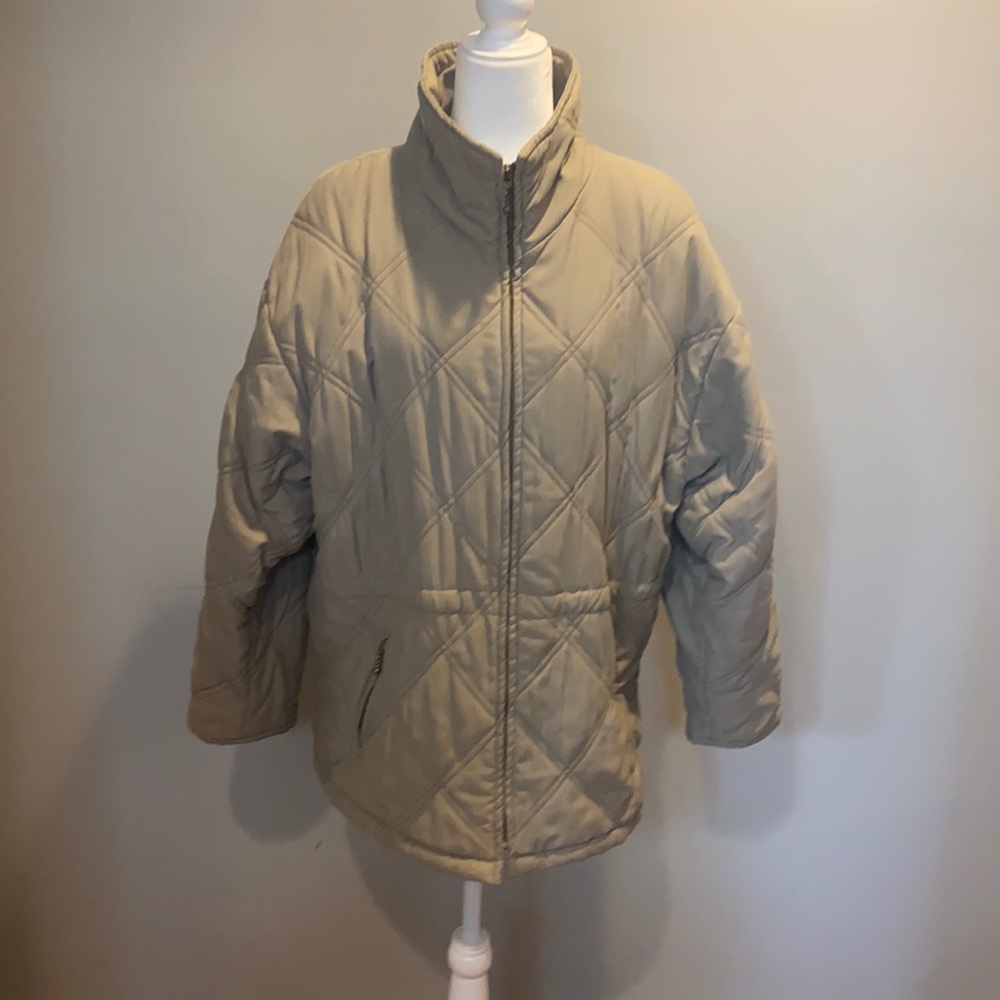 🌞 Preston & York quilted coat jacket front zip size L
